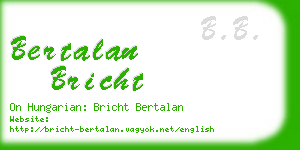 bertalan bricht business card